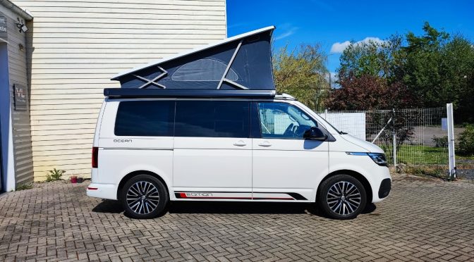 VW CALIFORNIA T6.1 2.0 TDI 204Ch 4 Motion OCEAN EDITION DSG7 // PLANCHER BOIS // ATTELAGE // MI CUIR // VIRTUAL